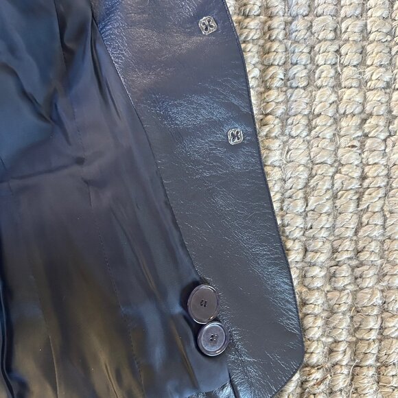 *NEW* Akris Punto Navy Leather Bomber Jacket US 4 - Picture 7 of 14